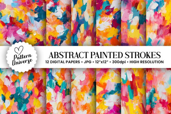 Abstract Vibrant Painted Strokes Pattern: A Strategic Tool for Creative Projects