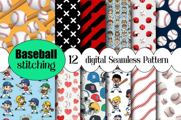 Baseball Stitching Seamless Pattern