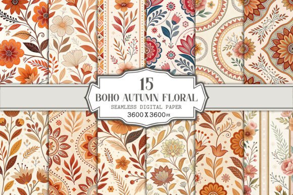 Boho Autumn Floral Seamless Pattern Bund: A Versatile Design Resource for Creative Projects