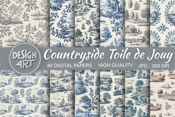 Countryside Toile De Jouy Seamless: A Timeless Design Resource for Modern Creatives