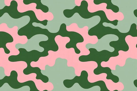 Dark Forest Green Camo Seamless Pattern