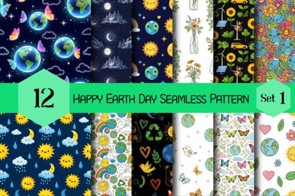 Explore the Beauty of Happy Earth Day Seamless Pattern for Creative Projects