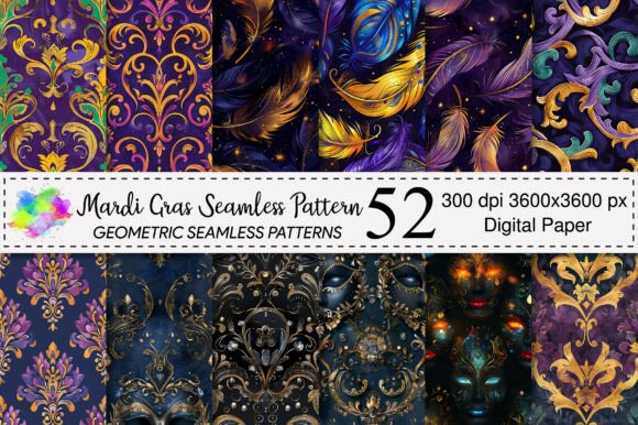 Mardi Gras Seamless Pattern Bundle: A Fusion of Tradition and Modern Design