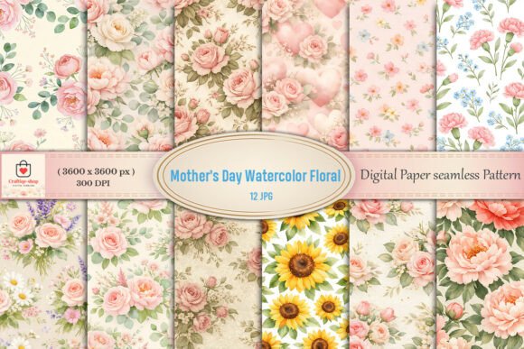 Mother’s Day Watercolor Floral Digital Pack