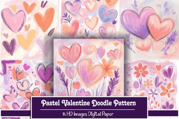 Pastel Valentine Doodle Pattern: A Delicate Touch for Digital Creativity