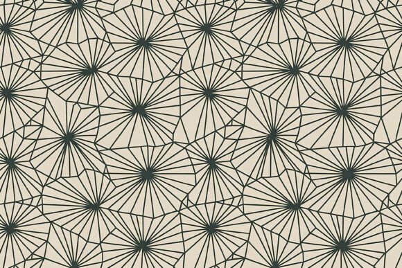 Seamless Linear Geometric Floral Pattern