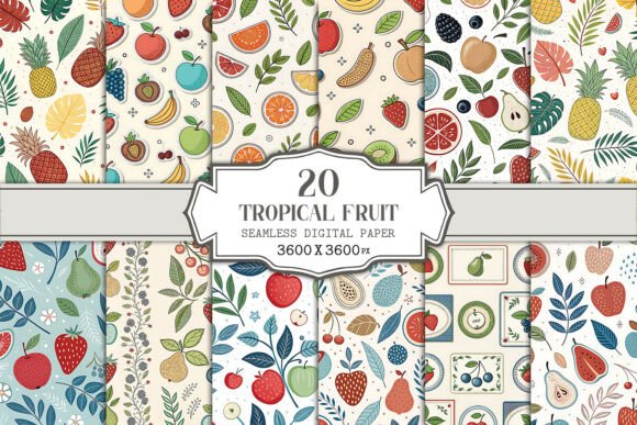 Tropical Fruit Seamless Pattern Bundle: A Must-Have for Creative Projects