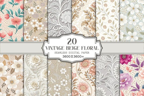 Vintage Beige Floral Seamless Pattern: A Timeless Addition to Your Creative Projects