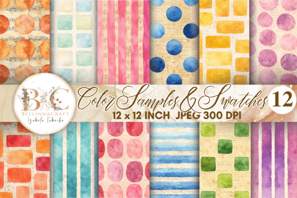 Watercolor Color Samples Seamless Paper