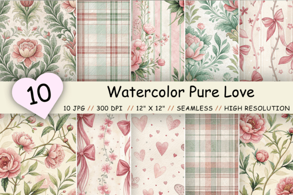 Watercolor Pure Love Digital Paper