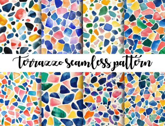 Watercolor Terrazzo Pattern